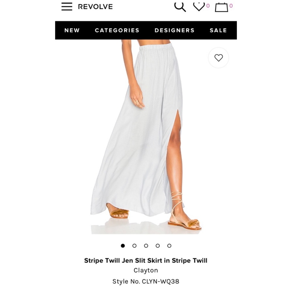 Clayton | Stripe Twill Jen Slit Skirt